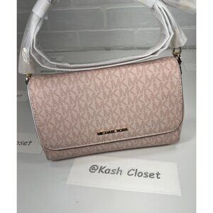 Michael Kors crossbody convertible clutch bag jetset medium purse DK Powderblush